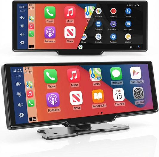 10.26" Carplay Screen for Car,Wireless CarPlay & Android Auto Universal Car Radio Multimedia Video Player,BT AUX FM Car Player